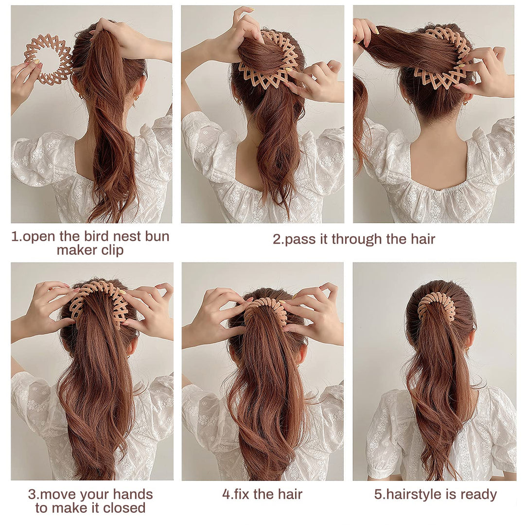Modische Vogelnest-Haarclips als Statement-Accessoire. 3er-Set für trendige Damenfrisuren & Eleganz.