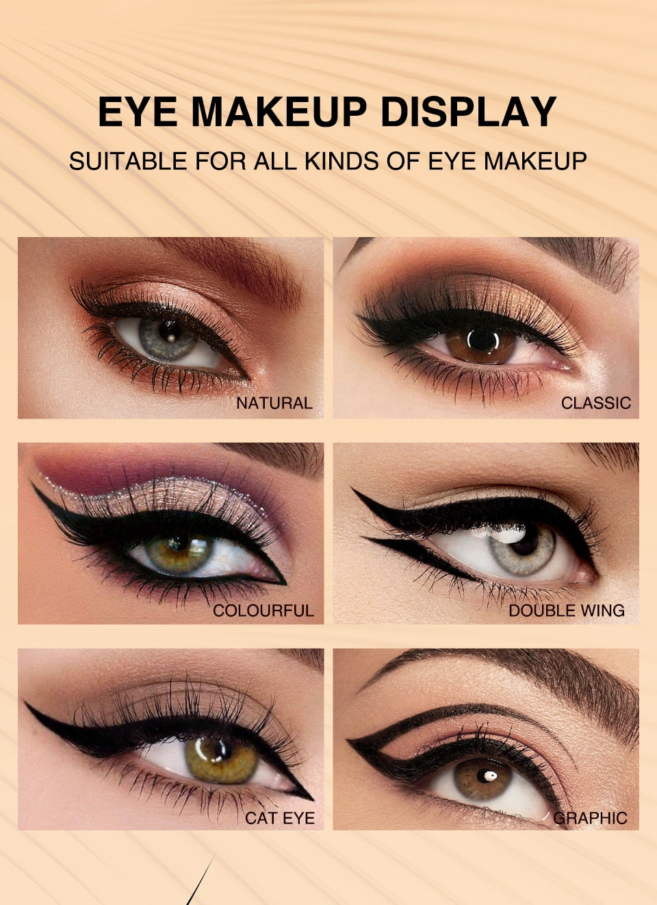 Kosmetik Eyeliner mit Flügelstempel für mühelos perfekte, wasserfeste Lidstriche.