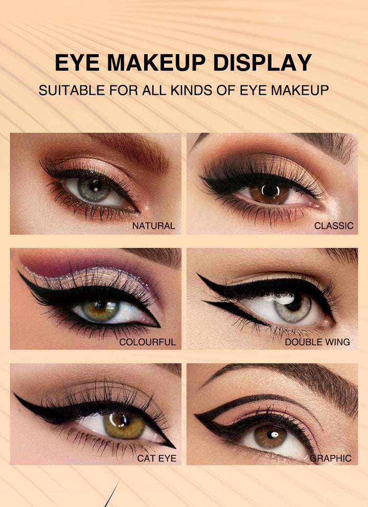 Kosmetik Eyeliner mit Flügelstempel für mühelos perfekte, wasserfeste Lidstriche.