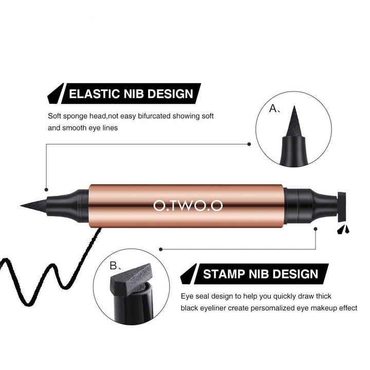 Präzisions-Eyeliner für Damen, wasserfest und wischfest, mit praktischem Flügelstempel.