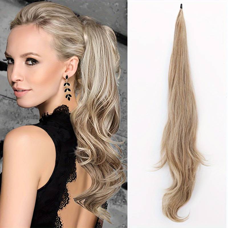 Wickel-Pferdeschwanz für Damen: Natürliche Länge und Volumen. Elegantes Haarstyling Accessoire.