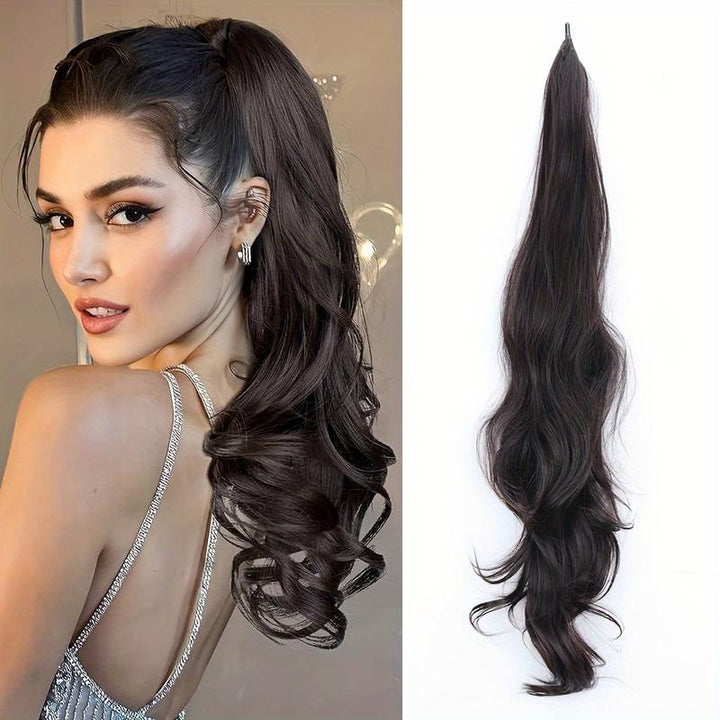 Einfaches Haarstyling mit flexiblem Pferdeschwanz-Haarteil. Damen Accessoire für mehr Länge & Volumen.