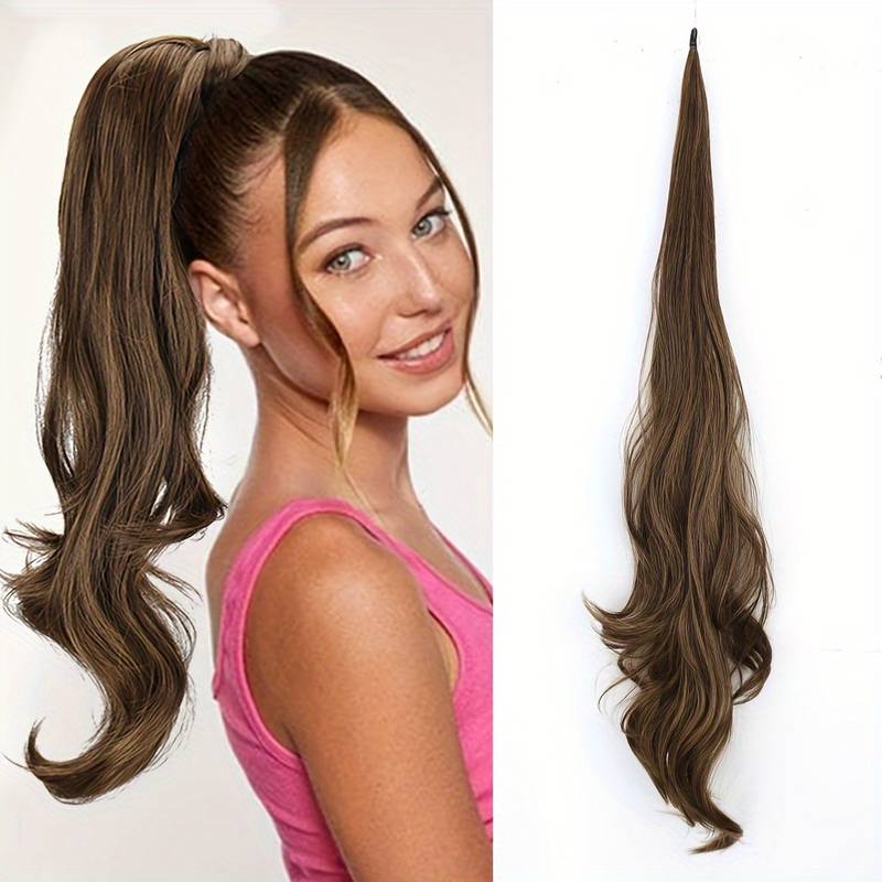 Damen Wickel-Pferdeschwanz: Haarteil für Volumen, Länge und welliges Haar. Perfektes Haarstyling.