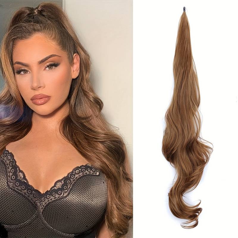 Flexibles Wickel-Pferdeschwanz-Haarteil für Damen. Sofortiges Volumen und attraktive Länge. Blond Option.