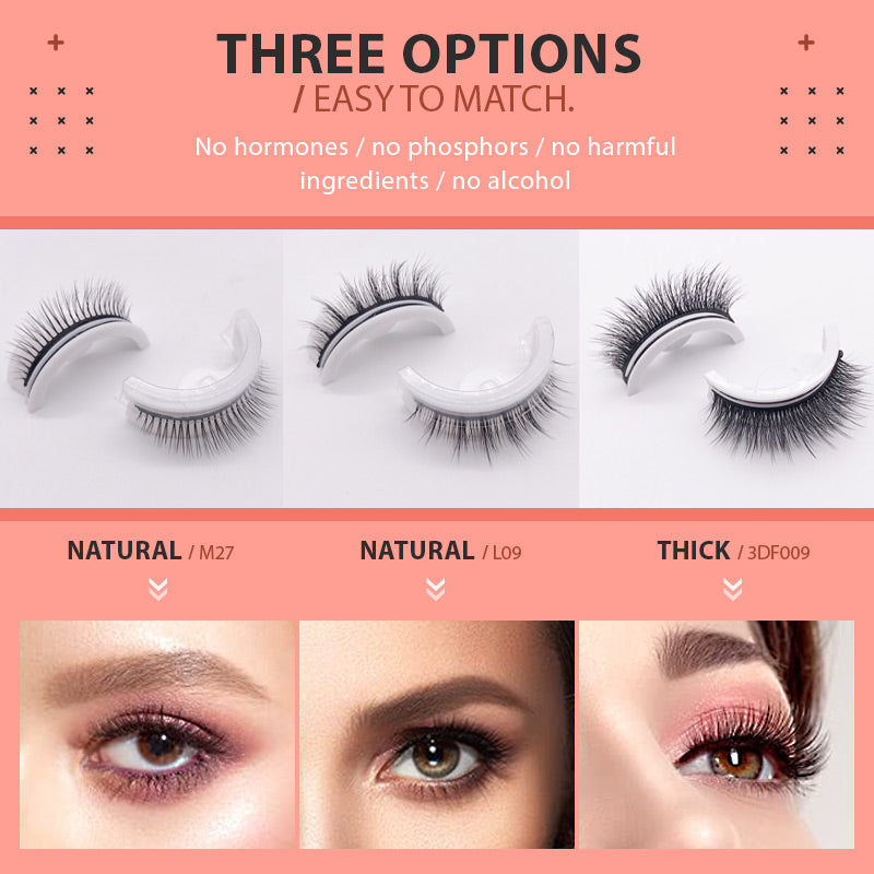 Schnelle Anwendung: Selbstklebende, wiederverwendbare Wimpern für Damen. Perfekt für die Augen.