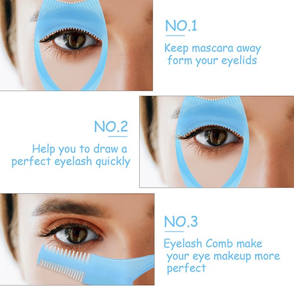 Nahaufnahme des Wimperntools aus Harz, das beim Mascara-Auftragen präzise Führung & Fleckenschutz bietet.