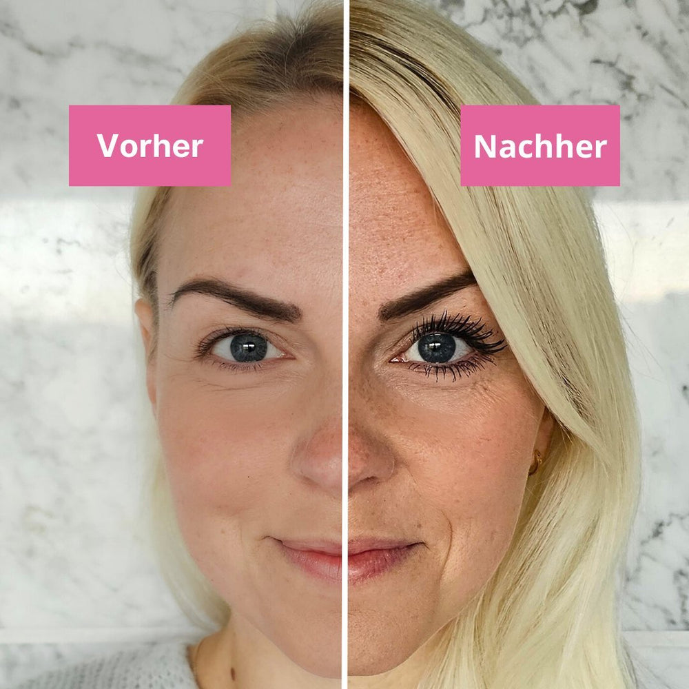 Präzisionsbürste der schwarzen Wimperntusche für getrennte, voluminöse Wimpern ohne Klümpchen.