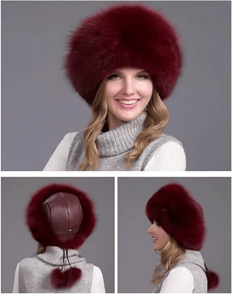 Frau trägt elegante Damen Wintermütze mit Ohrenschützern. Kälteschutz & stilvolles Winter-Accessoire.