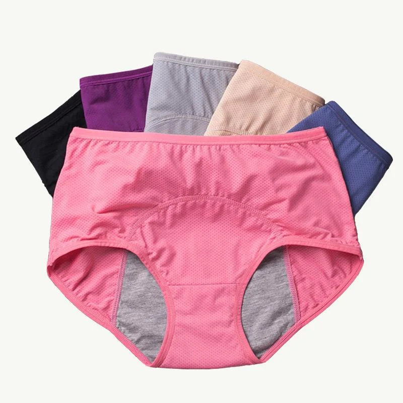 Damen XXL auslaufsicheres Höschen mit hoher Taille für Menstruation & Inkontinenz, schwarz, nachhaltig.
