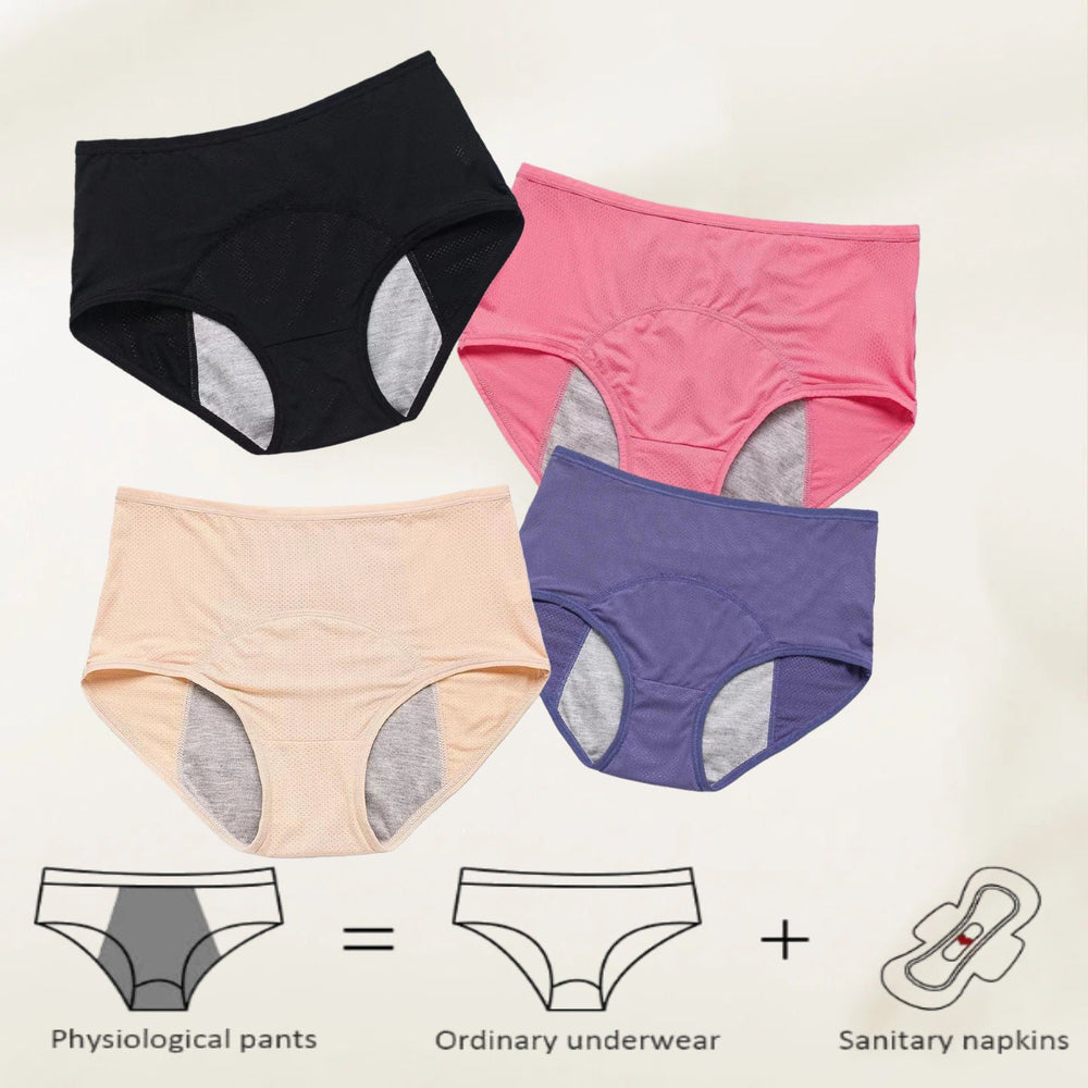 Bequemes auslaufsicheres Damen Höschen mit hoher Taille, XXL Schutz für Wochenbett & starke Blutung.