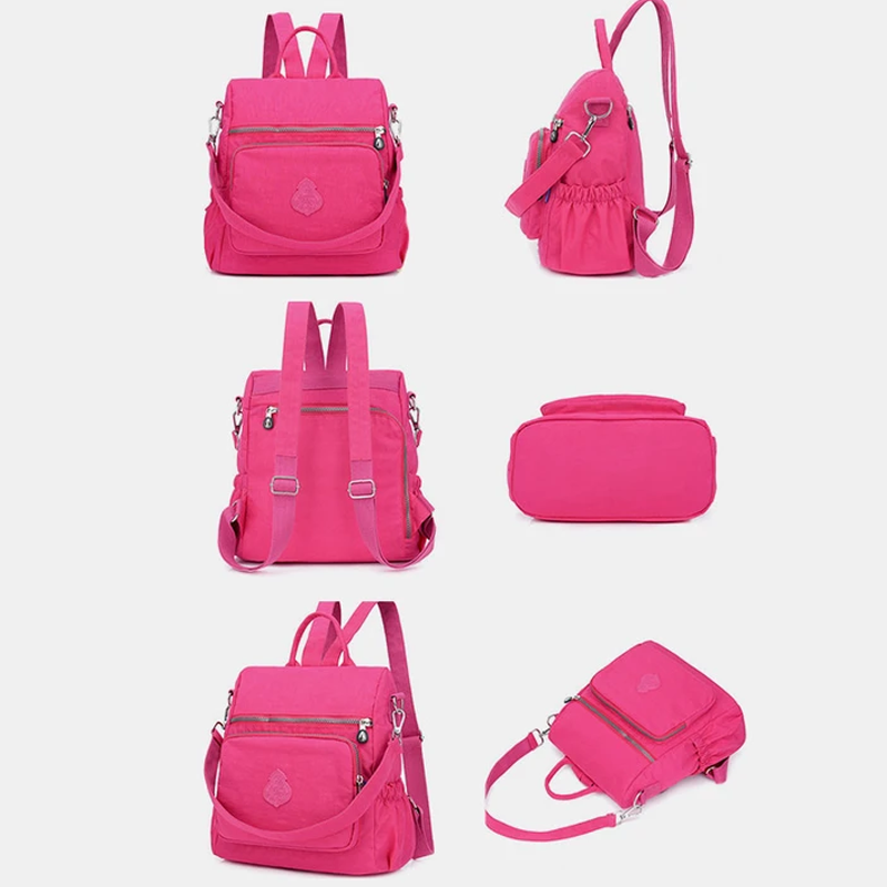 Handtasche & Rucksack in einem: wasserdichter, leichter Nylon-Rucksack für Damen, elegant & praktisch.