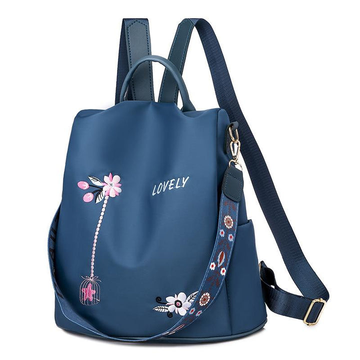 Trendiger Damenrucksack, wasserdicht, mit einzigartiger Blumenstickerei; modisches Accessoire für jede Frau.