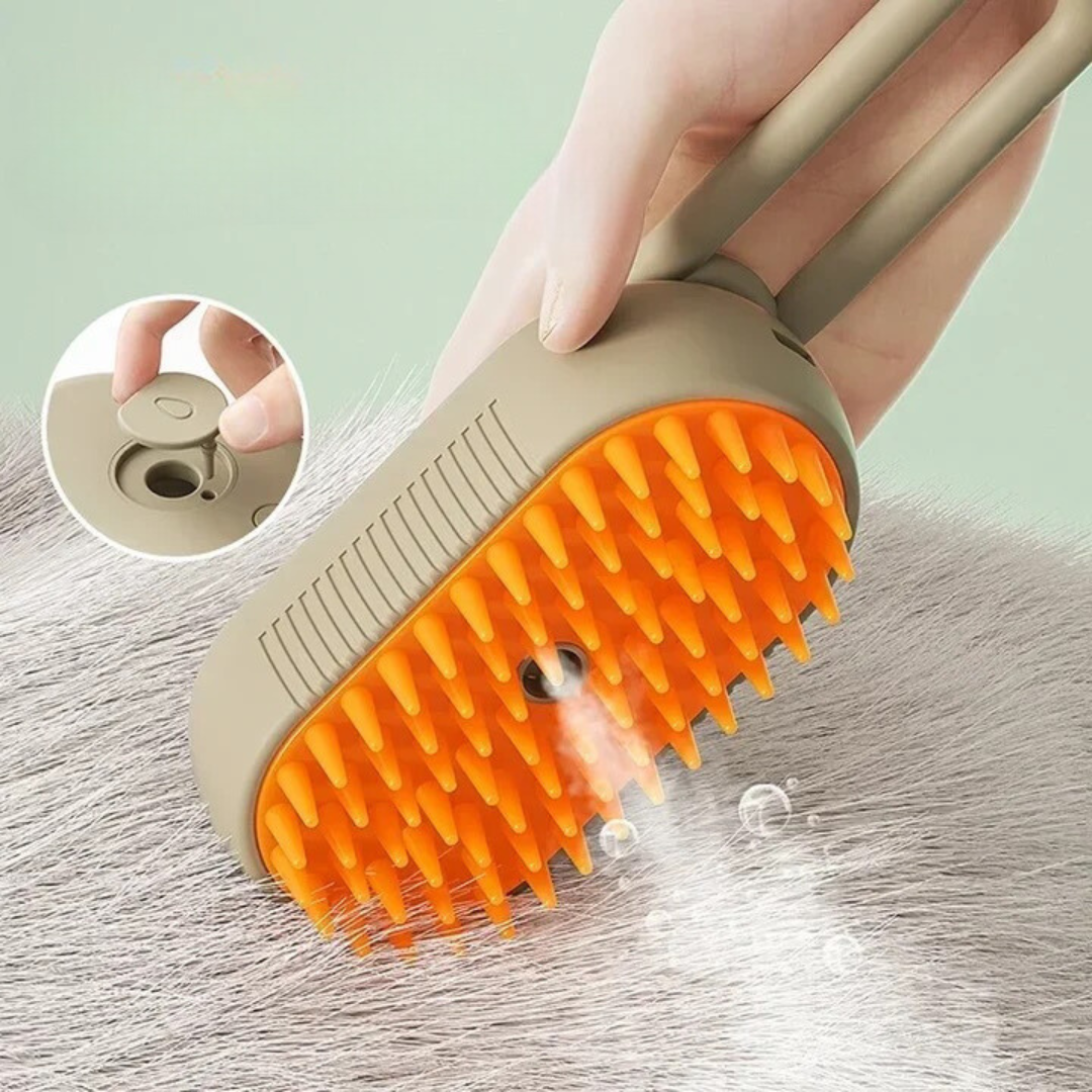 Sanfte Haustierbürste: Innovative Dampfbürste für glänzendes Fell und mühelose Haarentfernung.