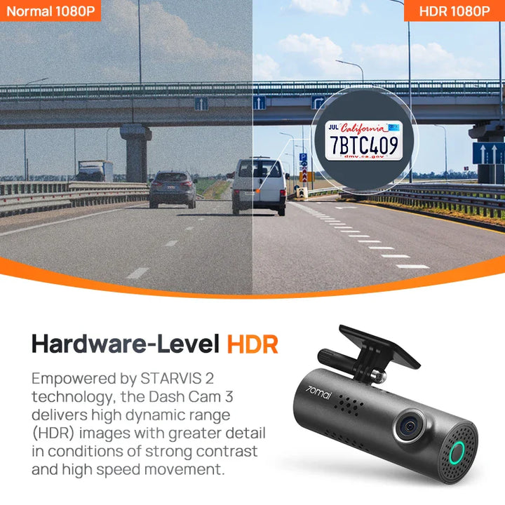 WiFi Dashcam 1080P HD für einfache Datenübertragung. Full HD Autokamera mit Sprachsteuerung & Parküberwachung.