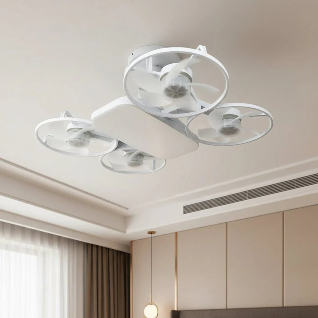 Deckenventilator mit Licht, faltbar, leise. Ideal für angenehme Kühlung & Beleuchtung im Wohnraum.