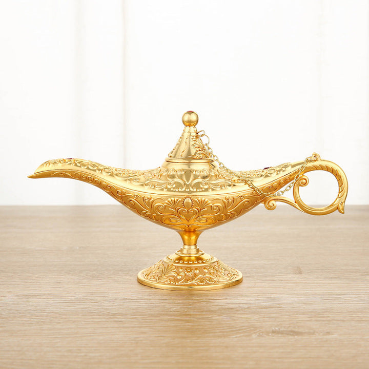 Dekorative Aladdin Wunderlampe aus Legierung, ein mystisches orientalisches Ornament für Zuhause.