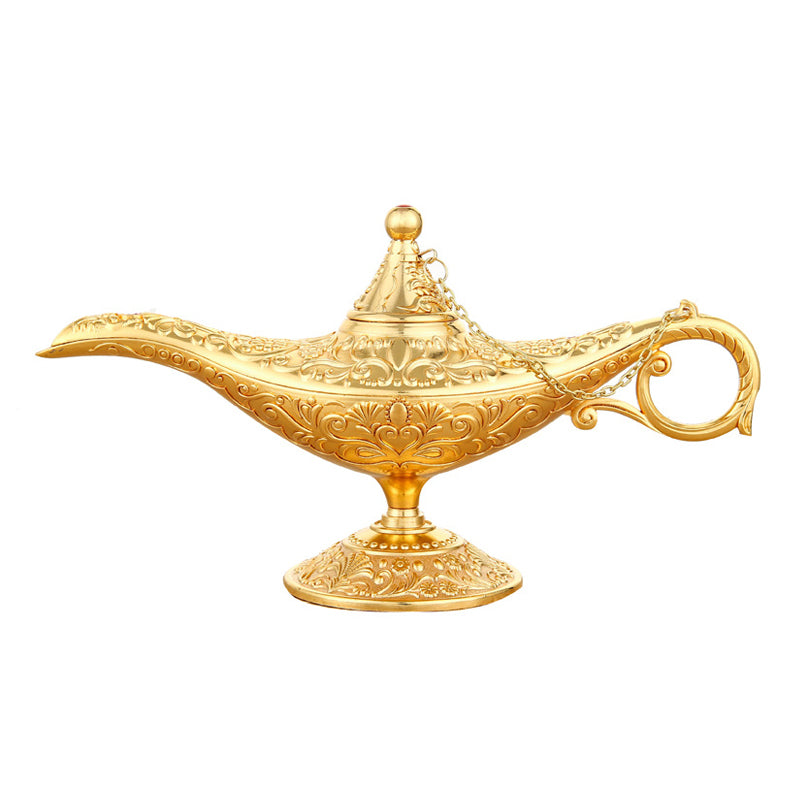 Einzigartige Aladdin Wunderlampe, handgefertigtes Legierungs-Ornament im Vintage-Stil.