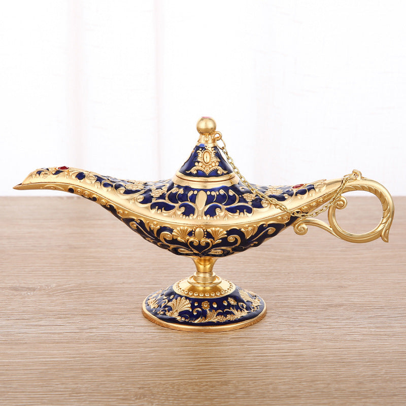 Orientalische Legierungs-Aladdinlampe, ein bezauberndes Märchen-Sammlerstück als Geschenk.