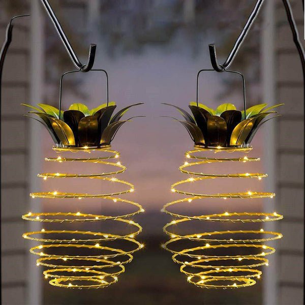 Dekorative Ananas Solarleuchte für Garten & Terrasse. Tropische Solarlampe, stimmungsvolle Gartenbeleuchtung, wetterfest.