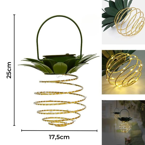 Exotische Ananas Solarleuchte für Garten- & Terrassendeko. Solarlampe außen, tropisches Stimmungslicht, wetterfest.