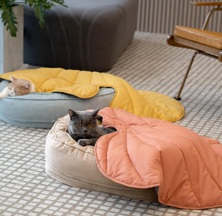 Modernes Haustierbett in Blatt-Optik, bietet Ihrem Hund einen gemütlichen Rückzugsort.