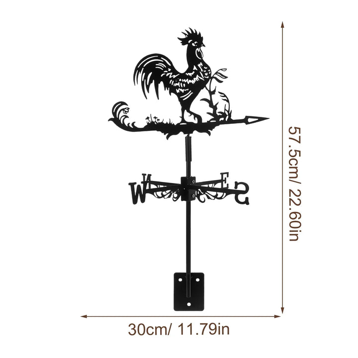 Klassische Hahn-Wetterfahne aus wetterbeständigem Metall, perfekt für Dach & Gartendekoration.