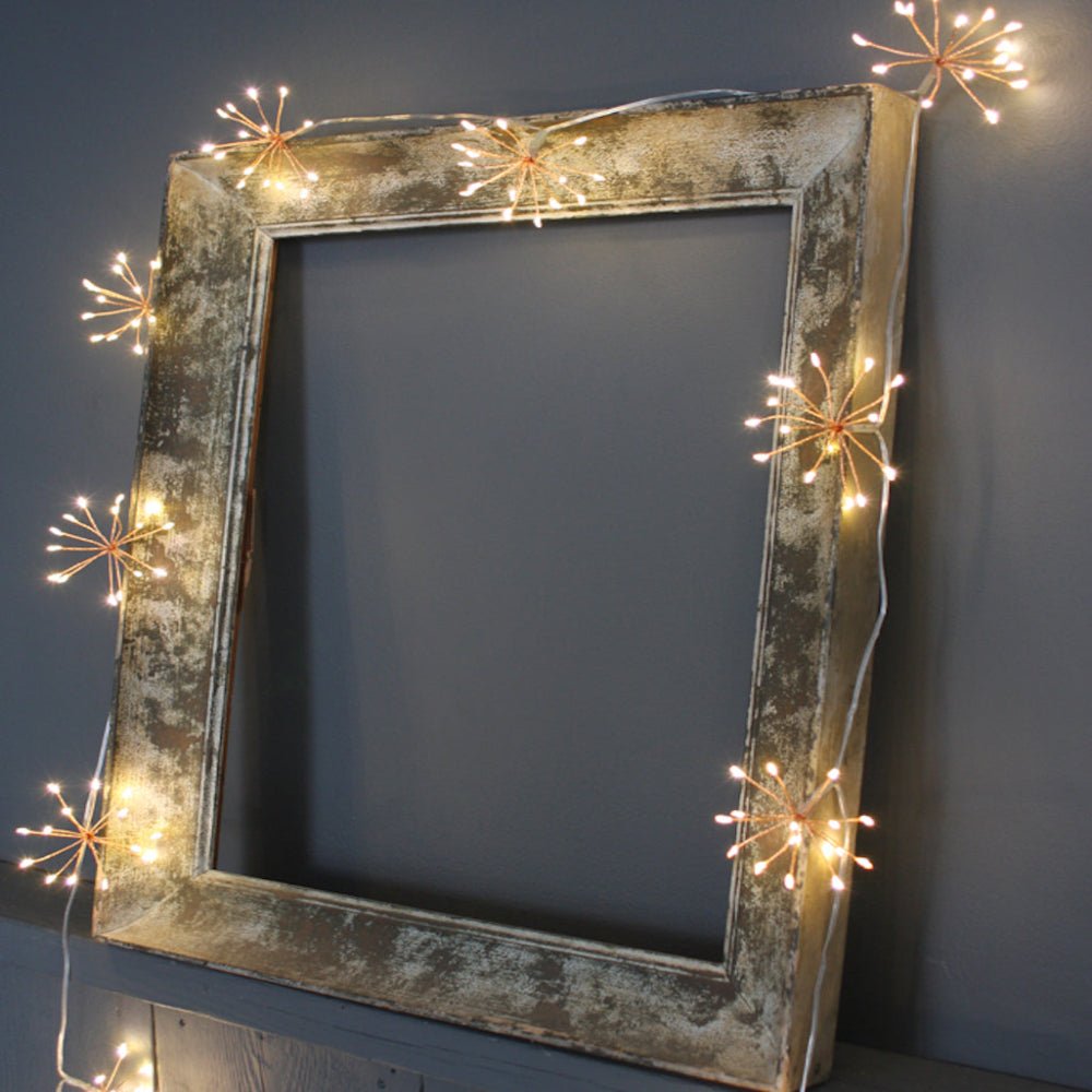 Stimmungsvolle Kupfer-Lichterkette mit warmweißen LEDs, flexibel formbar für individuelle Innen- & Außendekoration.