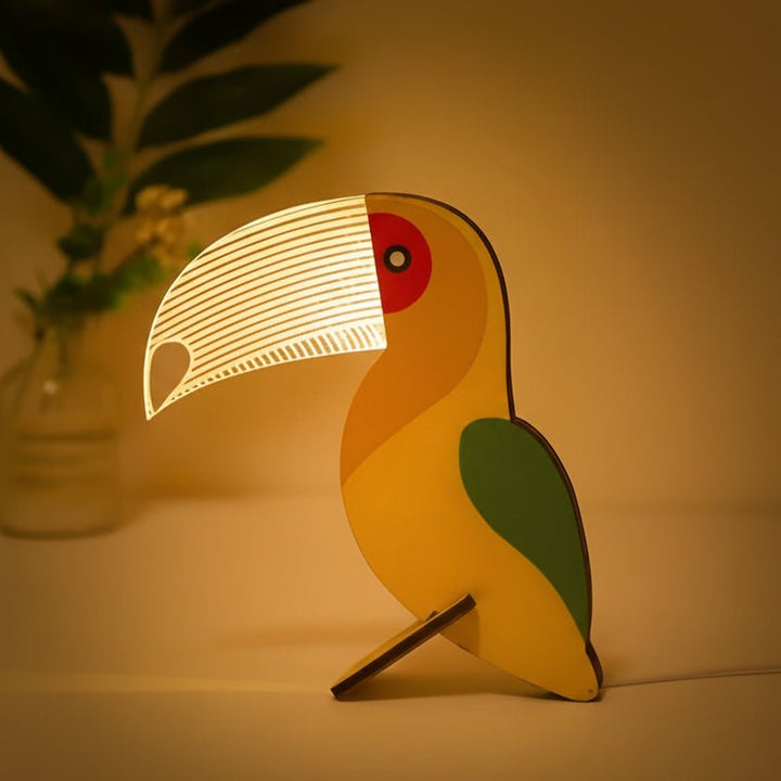 Dekorative LED-Tierlampe aus Holz für Kinderzimmer, gemütliches Nachtlicht in Tierform, ideal für Jungen & Mädchen.