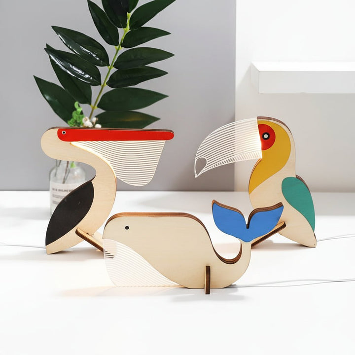 Einzigartige LED-Tierlampe aus Holz, dekoratives Nachtlicht für das Kinderzimmer, fördert gemütliche Schlafenszeit-Atmosphäre.