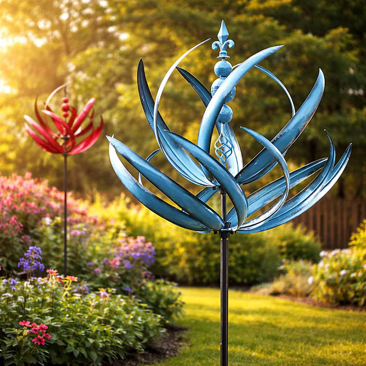 Dekorative Metall-Wetterfahne Lotus für den Garten, wetterfest & modern. Ein schönes Windspiel.