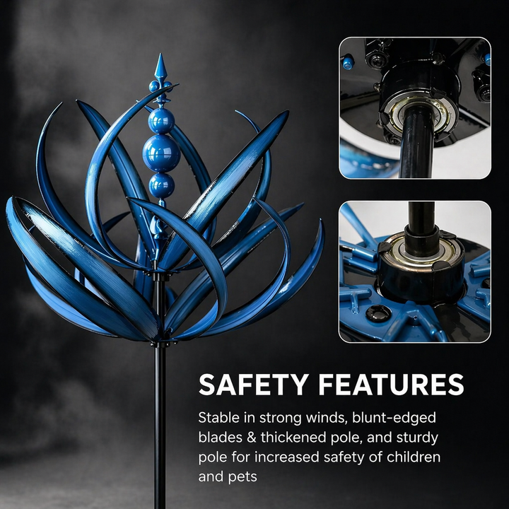 Outdoor-Wetterfahne Lotus aus hochwertigem Metall, dekoratives Windspiel für den Garten & Außenbereich.