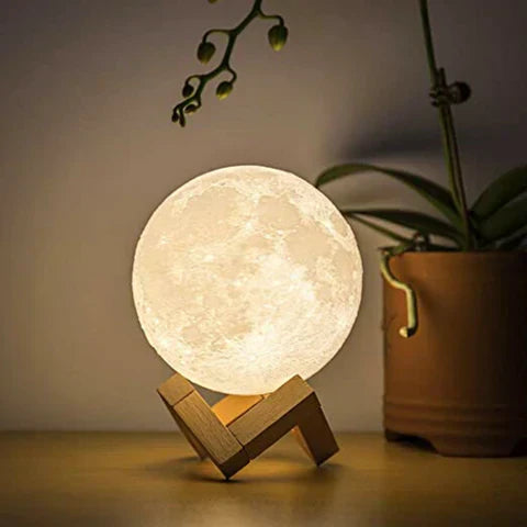Realistisches Lunar Nachtlicht in 3D-Optik, perfekte Dekoration für jedes Zuhause, aufladbar.