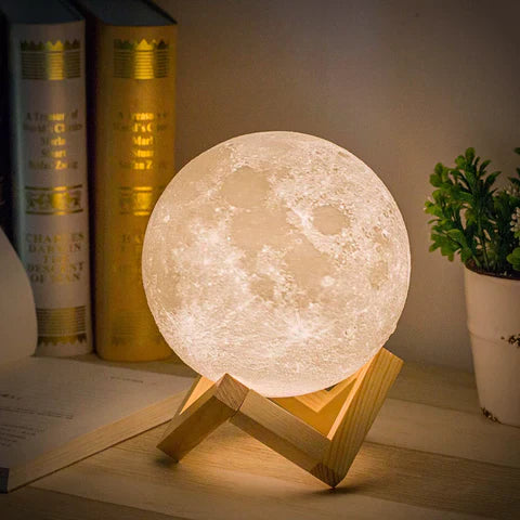 Vielseitige Stimmungslampe mit Lunar Design, perfekt als Nachtlicht oder Dekoration für Tische.