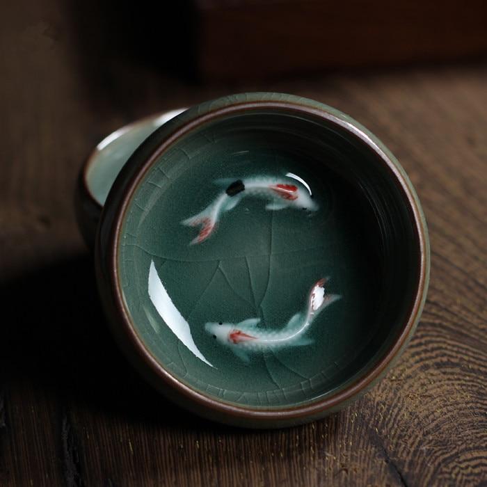 Dekorative Porzellan Koi Fischschüssel, elegantes asiatisches Design, perfekt für Heimdeko.
