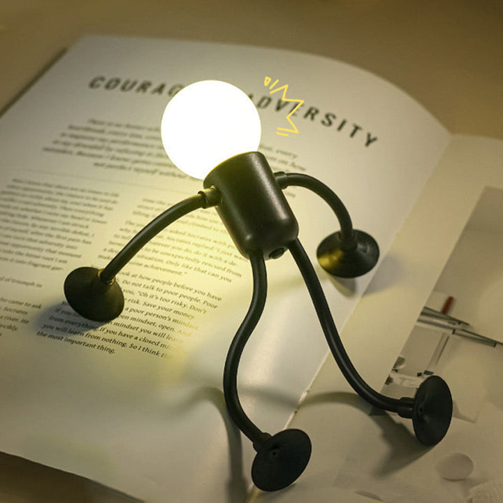 Dekorative Roboter LED Tischlampe für Kinder & Erwachsene. Ideal als moderne Schlafzimmer- oder Wohnzimmerlampe.