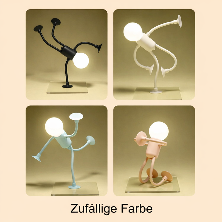 Originelle Roboter LED Lampe als Nachttischlampe. Perfekt für Kinderzimmer und als moderne Beleuchtung.