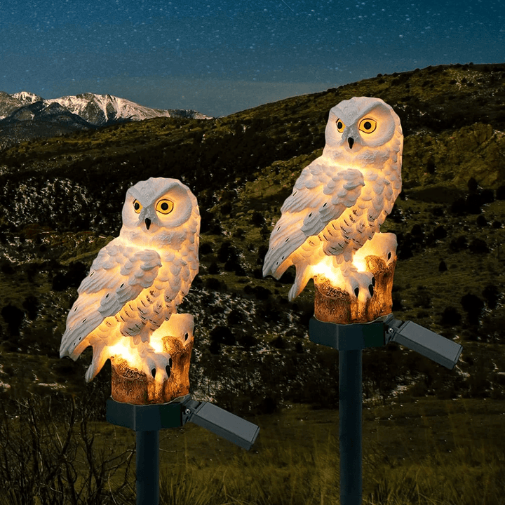 Stilvolle Solarlampe in Eulenoptik, eine langlebige und umweltfreundliche Gartendeko.