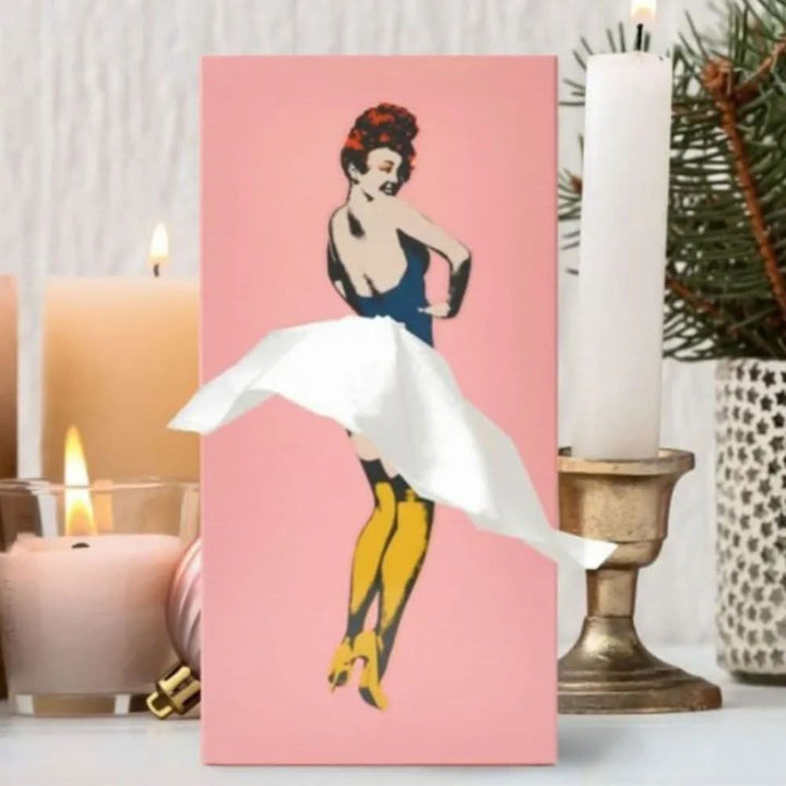 Kreative Geschenkidee: Dekorative Taschentuchbox im verspielten Rock-Look für stilvolle Einrichtung.