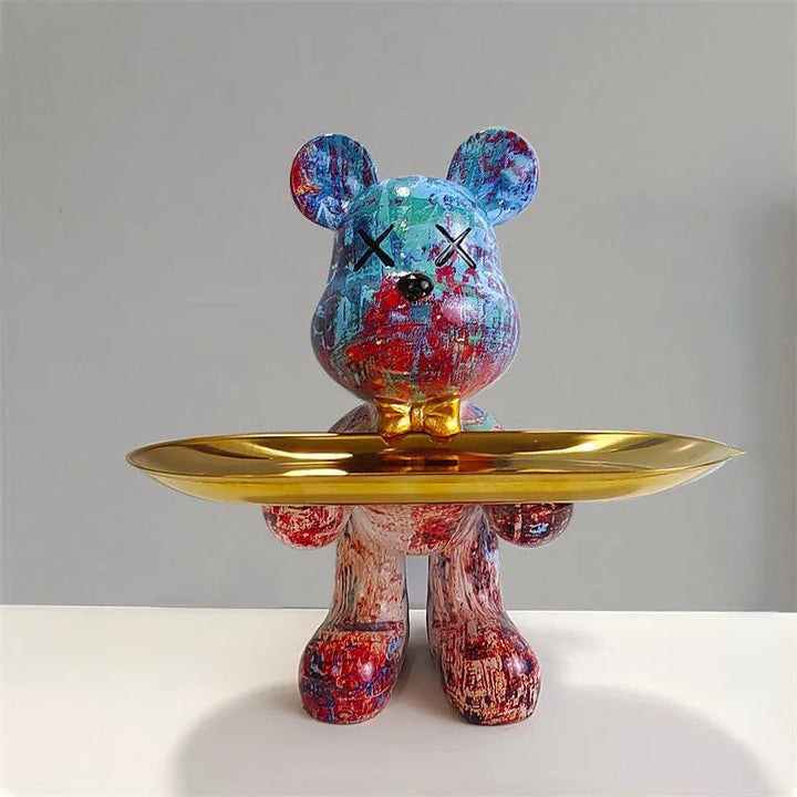 Wohnaccessoire: Bärenfigur mit Ablage für Schlüssel, Handy. Perfekt als Tischdeko.