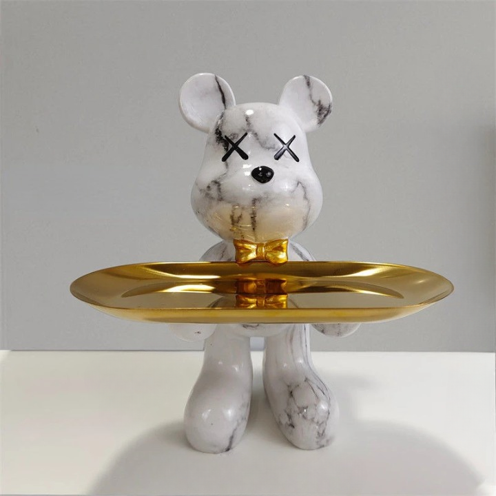 Einzigartige Bär Skulptur mit Ablagefach. Ideal für Schlüssel, Schmuck oder Kleinigkeiten.