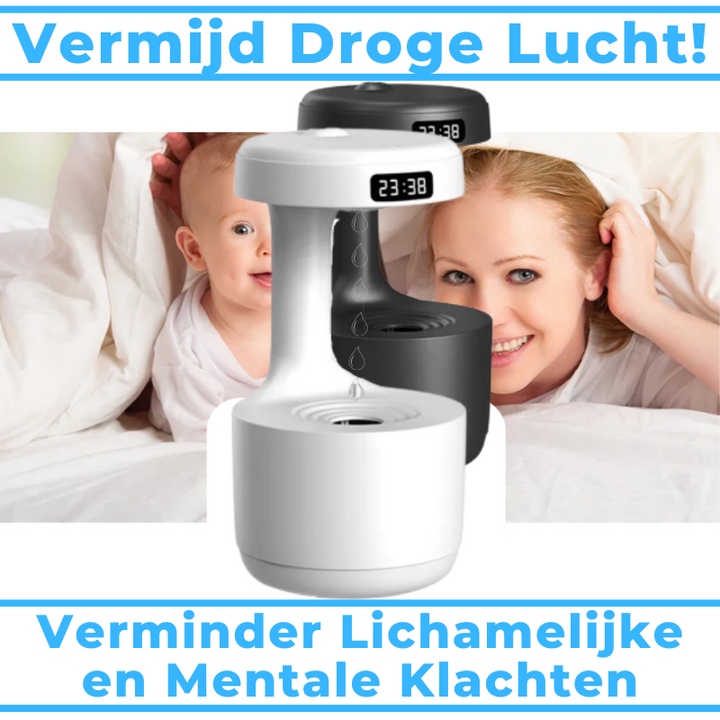 Stressabbauender Luftbefeuchter mit entspannendem Wasserfluss. Verbessert das Raumklima und dient als Dekoration.