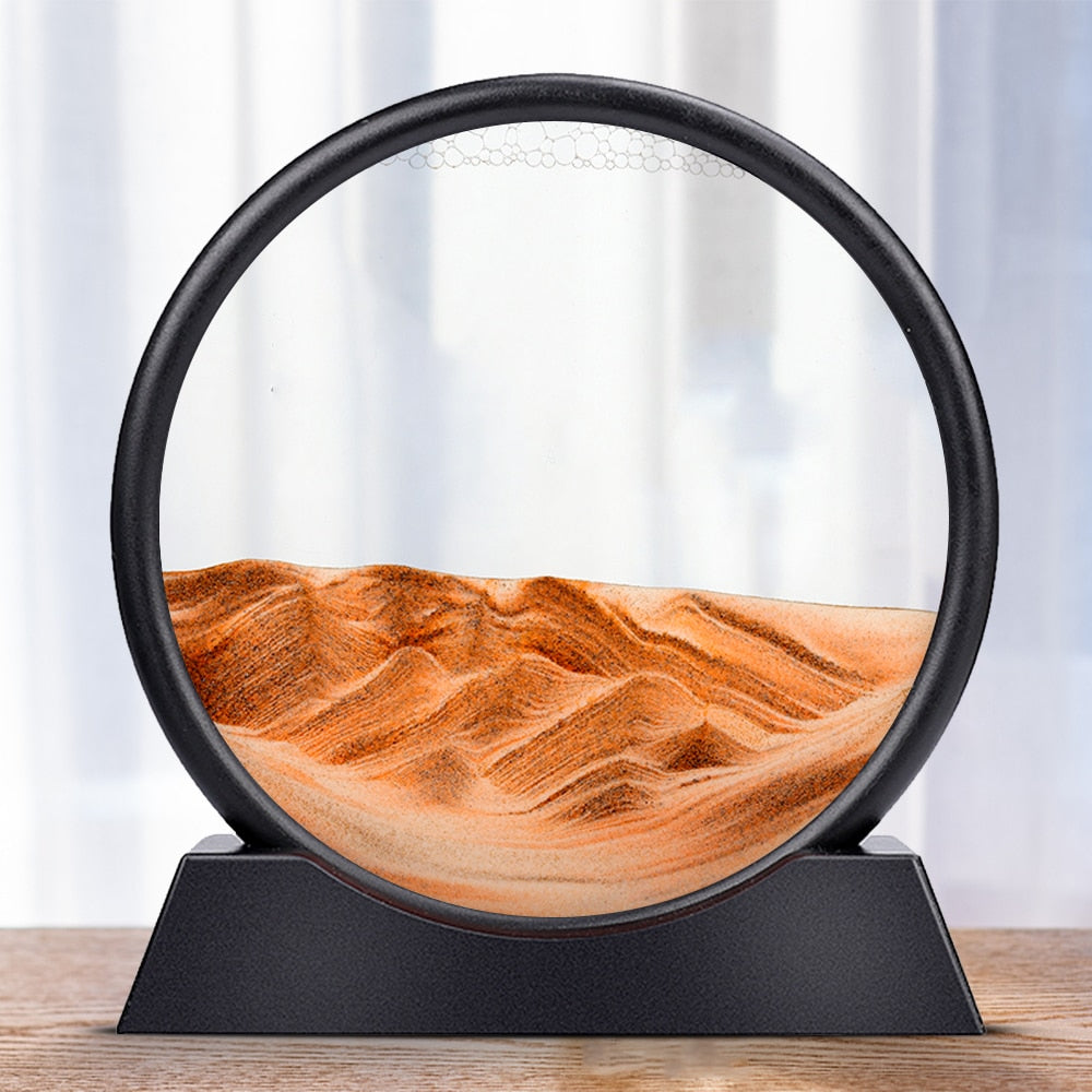 Sandkunstbild zur Entspannung, moderne Deko für jedes Zuhause. Ästhetisches Kunstwerk & Geschenkidee.