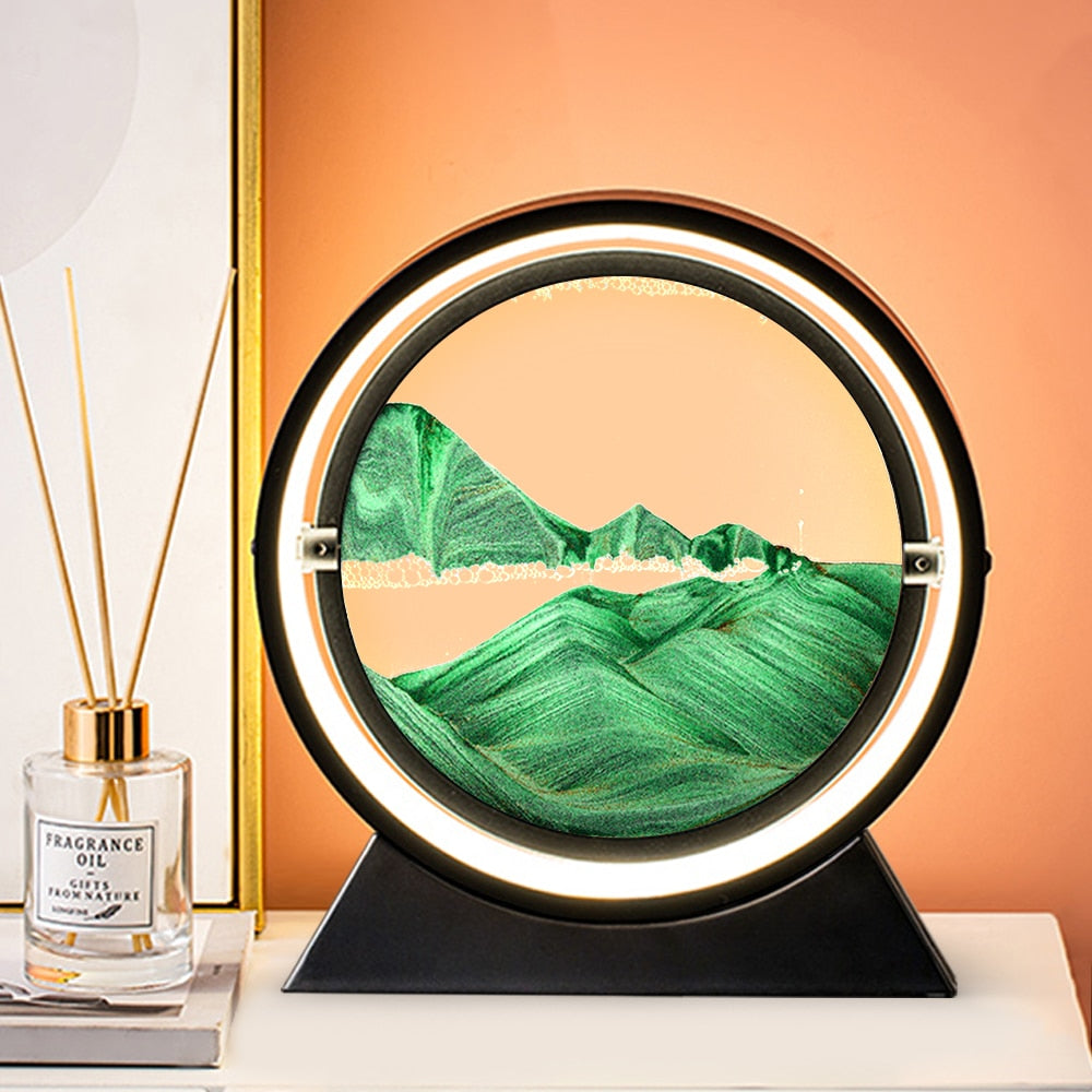 Kunstvolles Sandbild, modernes Design & beruhigende Ästhetik als Wohnaccessoire. Perfekt als Geschenk.