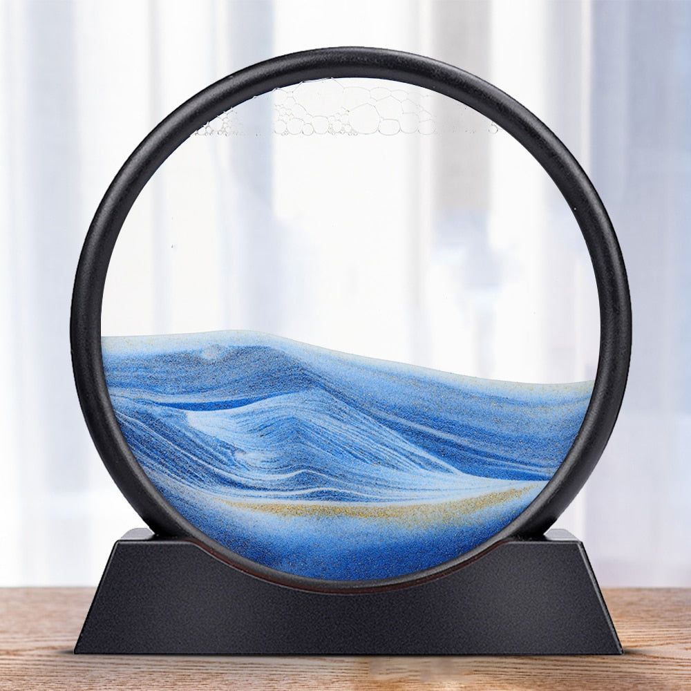 Ästhetisches Sandkunstwerk, modern & beruhigend. Perfektes Wohnaccessoire für Deko & Entspannung.