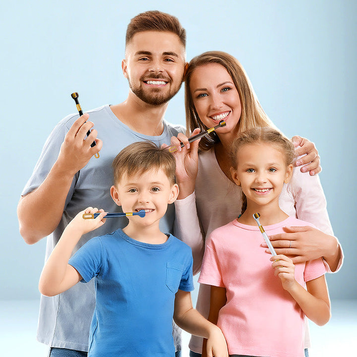 Dentaclean 360 Zahnbürste im Set: Innovative Mundpflege für die ganze Familie, inklusive Kinderzahnbürste.