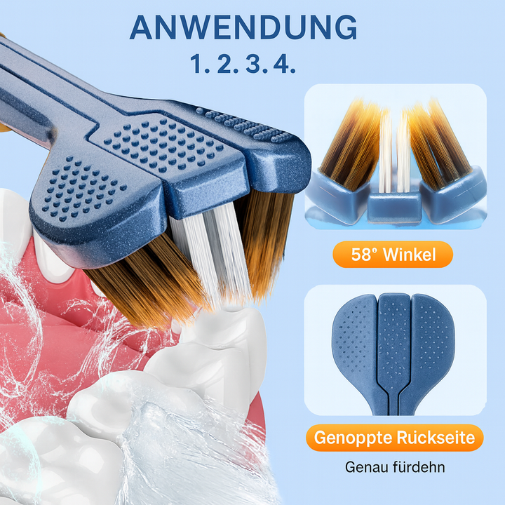 Familien Dentaclean 360 Zahnbürsten: Mundpflege für Kinder & Erwachsene, ergonomisch & effizient.