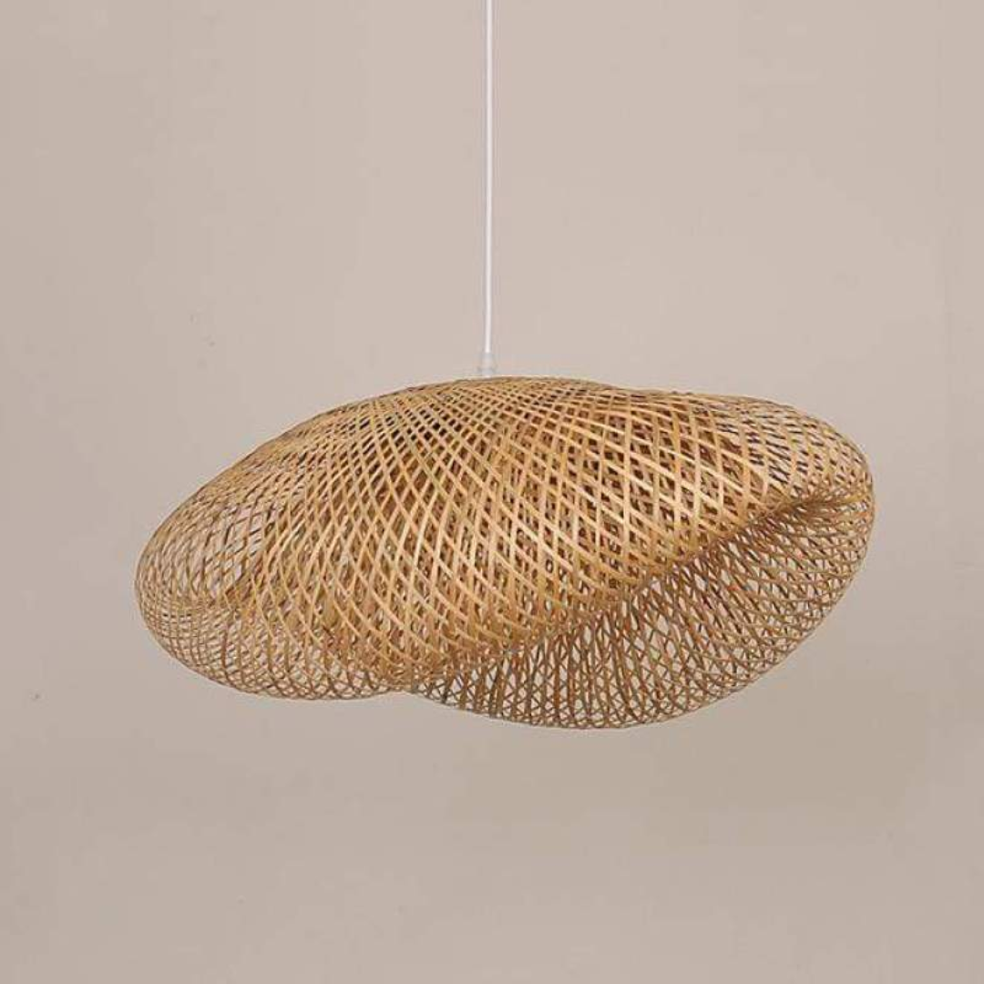 Stilvolle Design-Hängelampe EcoSphere. Bambus & LED. Perfekt für Wohn-, Ess- oder Schlafzimmer. Warmweiß.