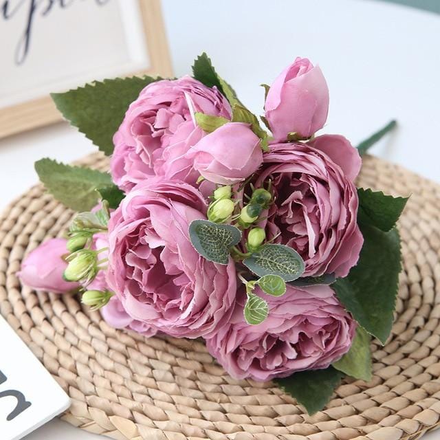 Hochwertige Kunstblumen: zarte Pfingstrosen als langlebige Blumendeko, ideal für Wohnzimmer & Esszimmer.