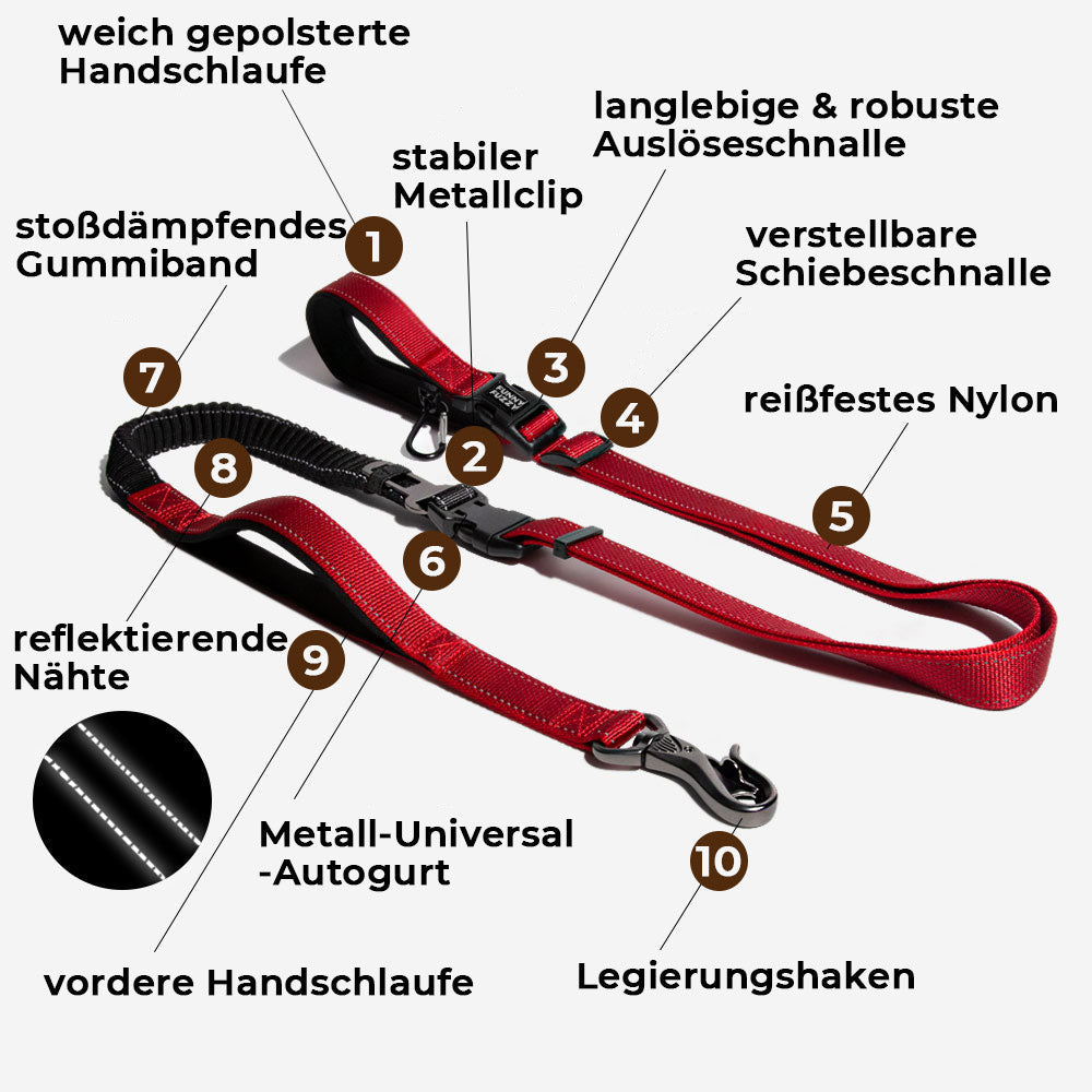 Robuste Multifunktions-Hundeleine, ideal für Outdoor-Abenteuer & aktives Hundetraining.