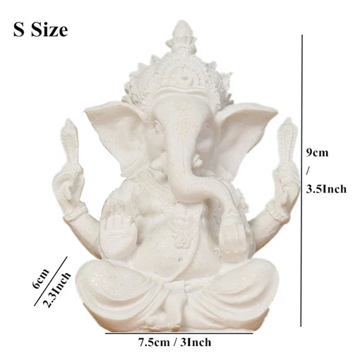 Zeitlose Sandstein Ganesha Statue, Elefantengott als Symbol für Glück und Erfolg.
